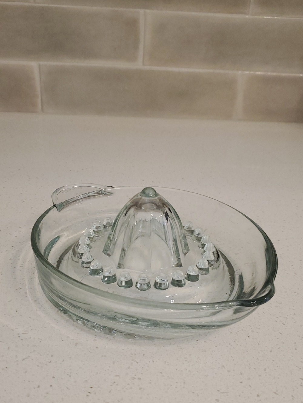Vintage Clear Glass Citrus Reamer Juicer Mexico